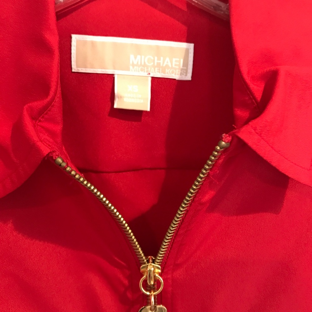 Michael - Michael Kors Red zip front blouse - XS